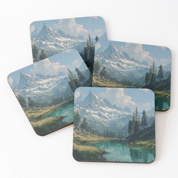 Item preview, Dragon Mountain Snow Peaks Forest Art designed and sold by GrinGalore.