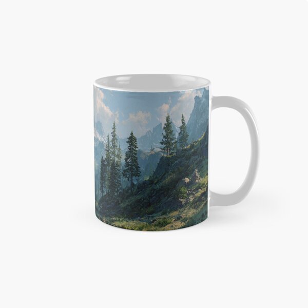 Item preview, Dragon Mountain Snow Peaks Forest Art designed and sold by GrinGalore.