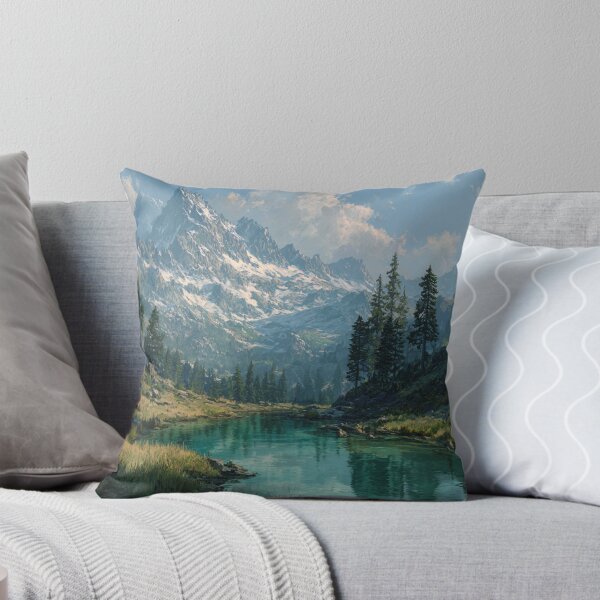 Item preview, Dragon Mountain Snow Peaks Forest Art designed and sold by GrinGalore.