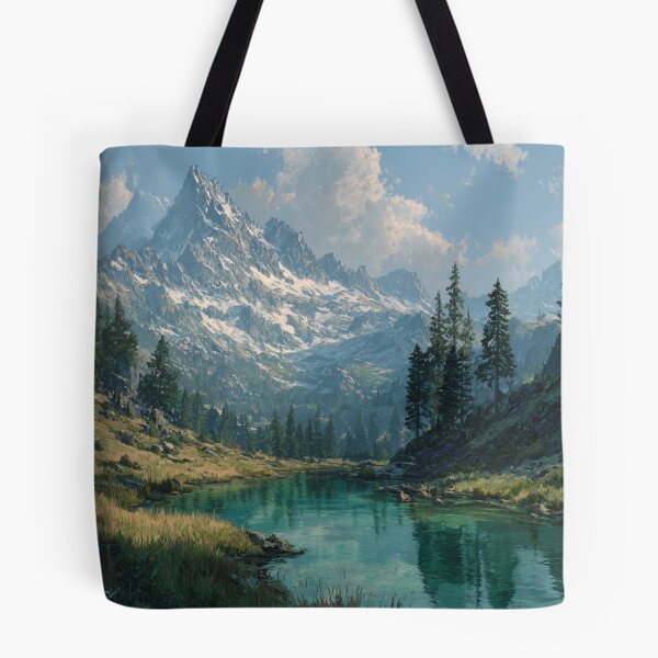 Item preview, Dragon Mountain Snow Peaks Forest Art designed and sold by GrinGalore.