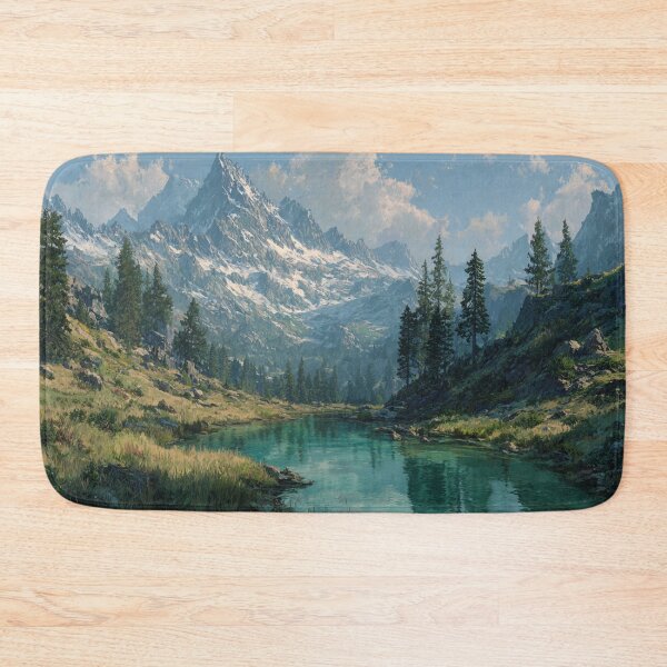 Item preview, Dragon Mountain Snow Peaks Forest Art designed and sold by GrinGalore.