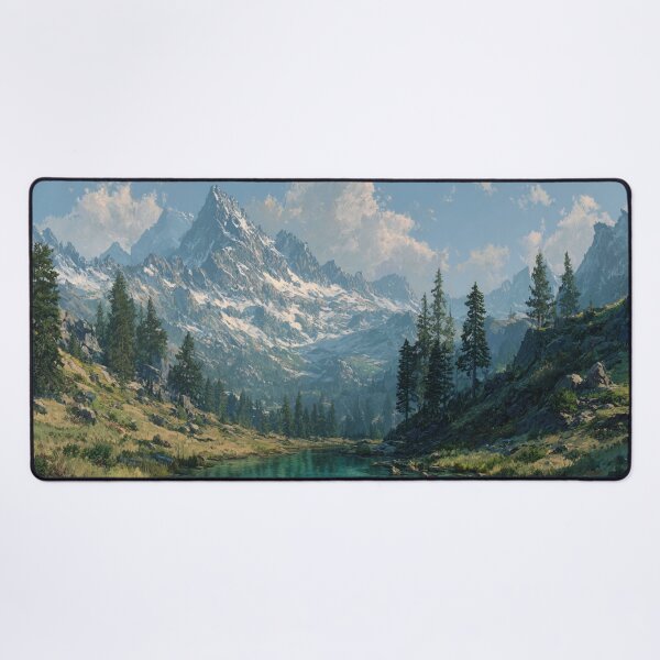 Item preview, Dragon Mountain Snow Peaks Forest Art designed and sold by GrinGalore.