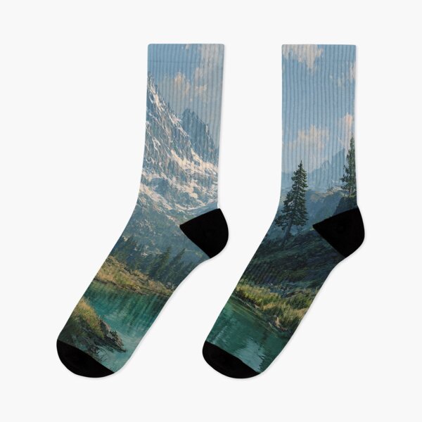 Item preview, Dragon Mountain Snow Peaks Forest Art designed and sold by GrinGalore.