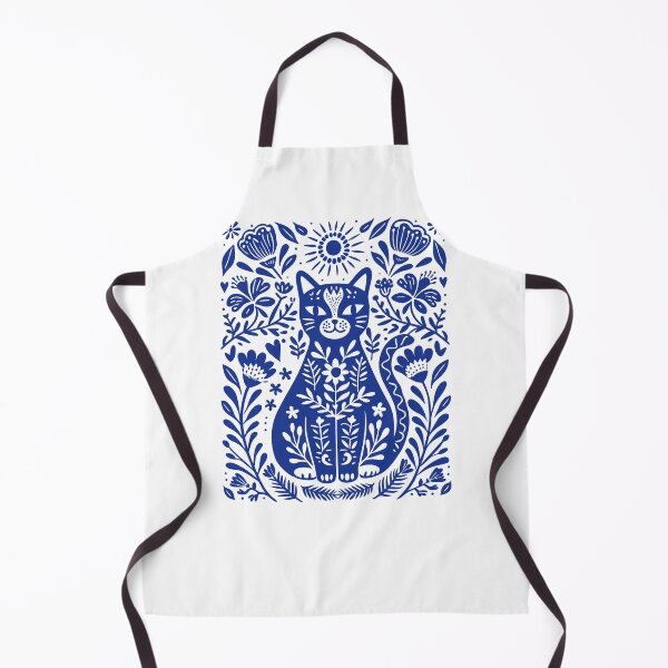 Item preview, Whimsical Folk Art Cat Floral Sun Design designed and sold by AntiqueImages.