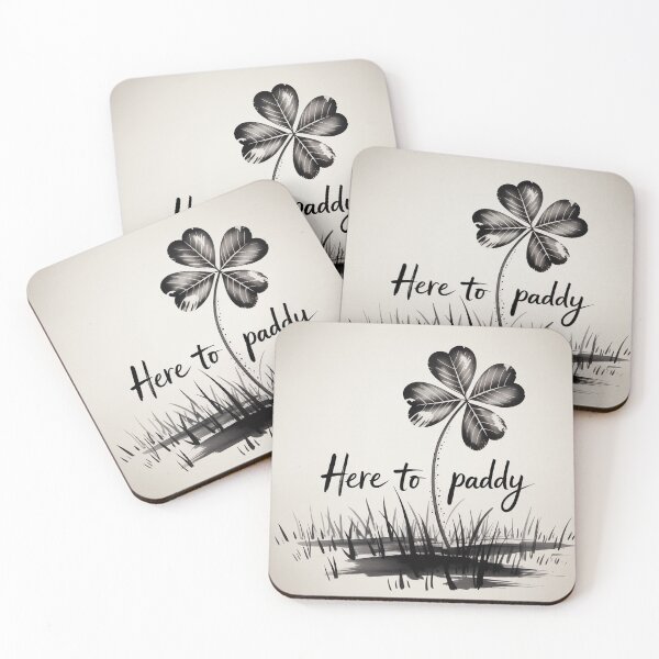 Item preview, Distressed Sumi-e Four Leaf Clover Ink Wash Art designed and sold by Bloomkept.