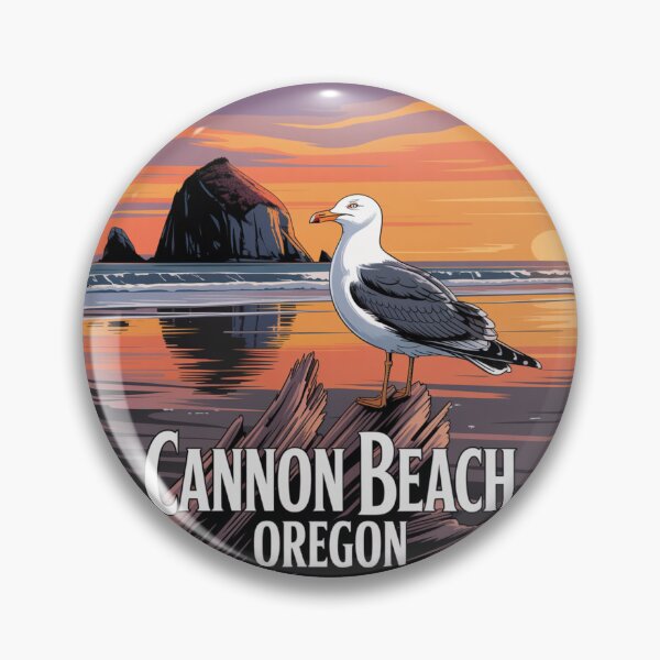 Item preview, Cannon Beach Oregon: Seagull Haystack Rock Sunset Art designed and sold by CircinusStore.