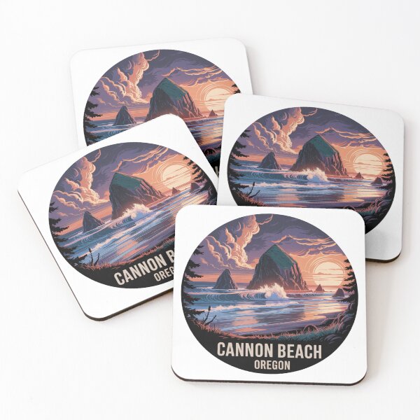 Item preview, Cannon Beach Oregon: Stormy Sunset Haystack Rock Coastal Art designed and sold by CircinusStore.