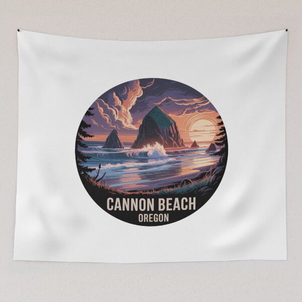 Item preview, Cannon Beach Oregon: Stormy Sunset Haystack Rock Coastal Art designed and sold by CircinusStore.