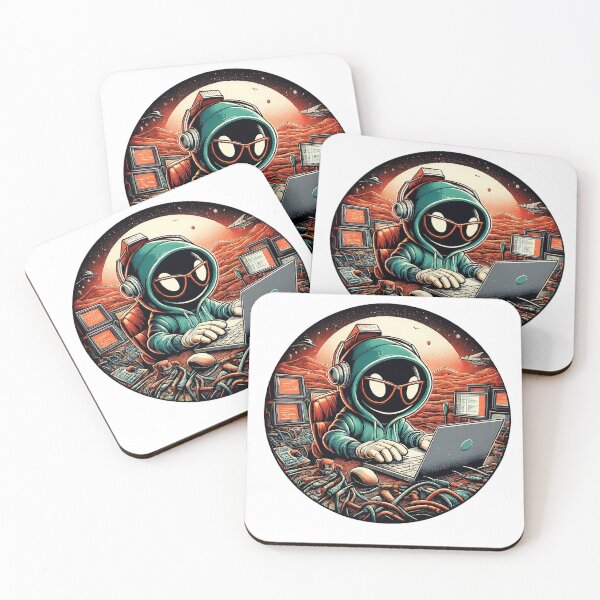 Item preview, The Martian Coder - Retro Sci-Fi Tech Art designed and sold by FlatlineArtCo.