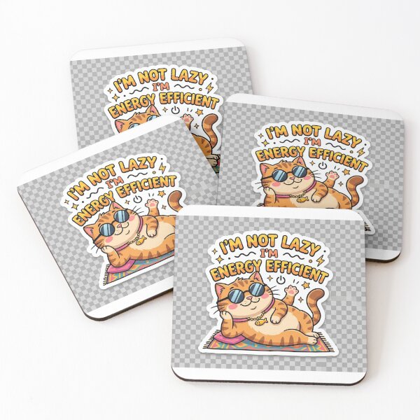 Item preview, Funny Cat "Energy Efficient" Meme Sticker designed and sold by R & K Fashions.