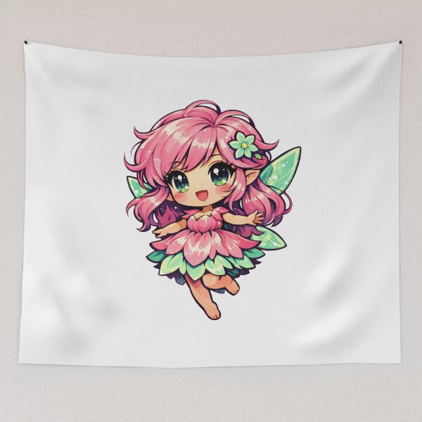 Item preview, Cute Pink Chibi Fairy Flower Sticker designed and sold by FatmaElhofy.