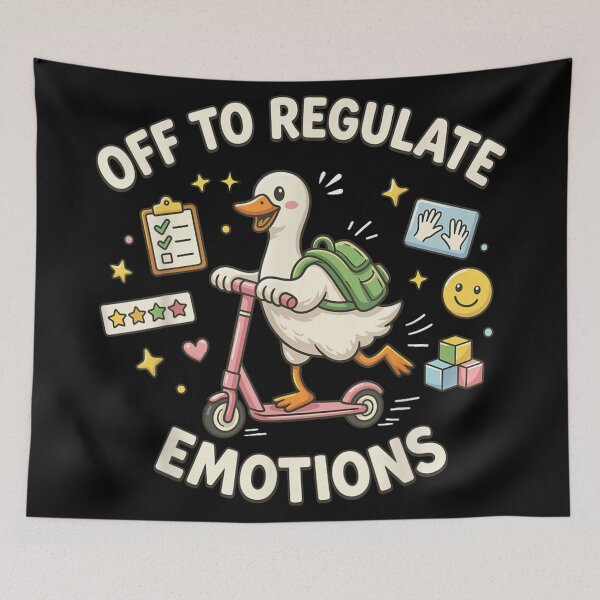 Item preview, Off To Regulate My Emotions Cute White Duck Riding A Scooter designed and sold by RuperDelois.