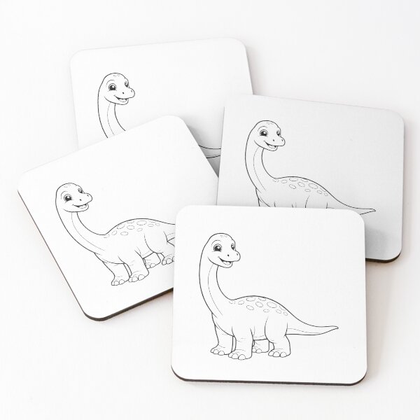 Item preview, ? Cute Long Neck Dinosaur Coloring Shirt for Kids – Color Your Own Dino designed and sold by Claudia156.