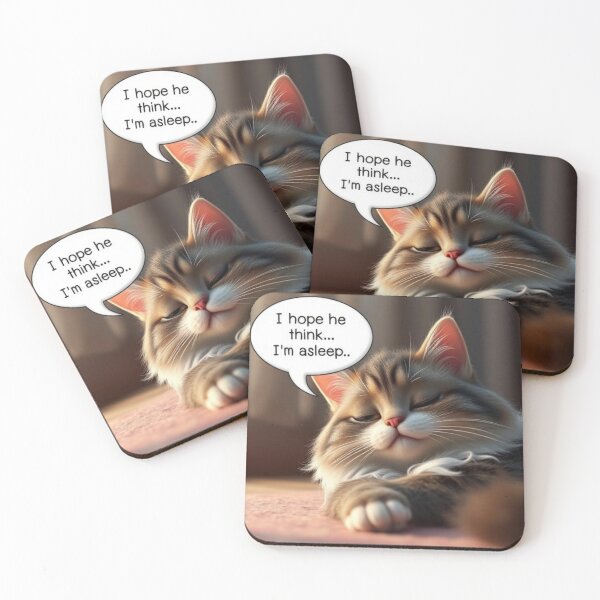 Item preview,  Funny Introvert Light Brown Cat Pretending To Sleep Avoiding People Cute Kawaii Cat Relatable Humor Design designed and sold by Tpac-goods.