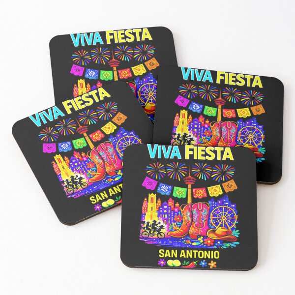 Item preview, Viva Fiesta San Antonio Texas City Skyline With Colorful Cowboy Boots designed and sold by RuperDelois.