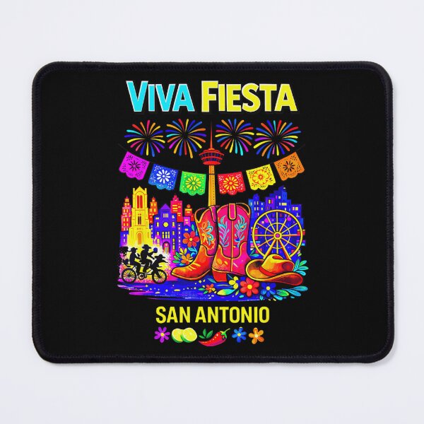 Item preview, Viva Fiesta San Antonio Texas City Skyline With Colorful Cowboy Boots designed and sold by RuperDelois.