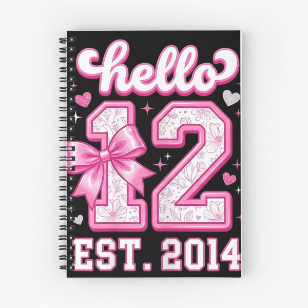 Item preview, Hello 12 Years Old Established 2014 Cute Pink Girl Birthday Bow designed and sold by ObukiLantara.
