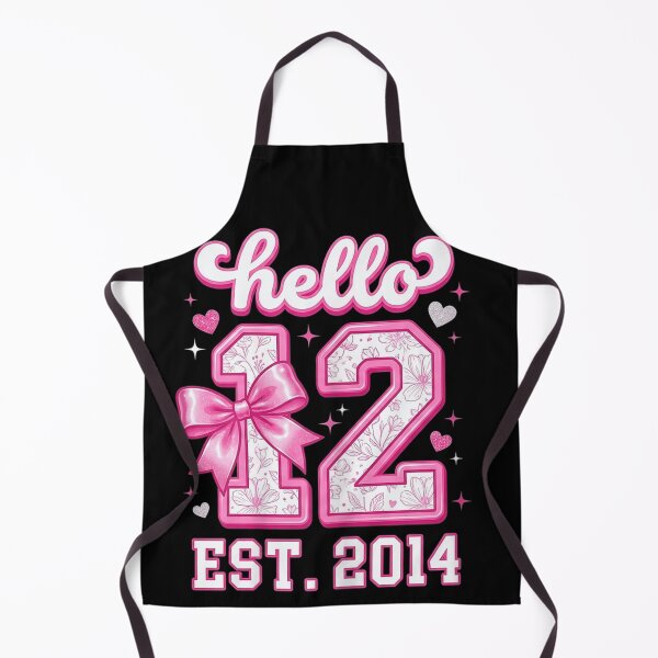Item preview, Hello 12 Years Old Established 2014 Cute Pink Girl Birthday Bow designed and sold by ObukiLantara.