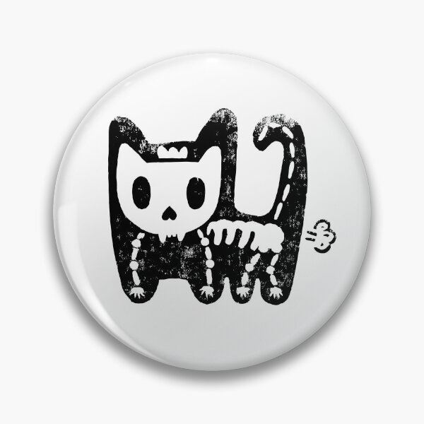 Item preview, Skelecat - Spooky But Cute Linocut Print designed and sold by GoodStuffNoNonsense.