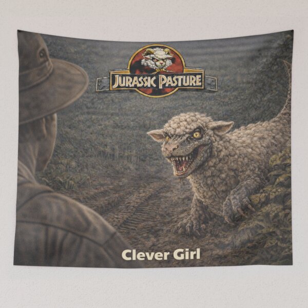 Item preview, Clever Girl - Jurassic Pasture Ambush designed and sold by Thpoar.