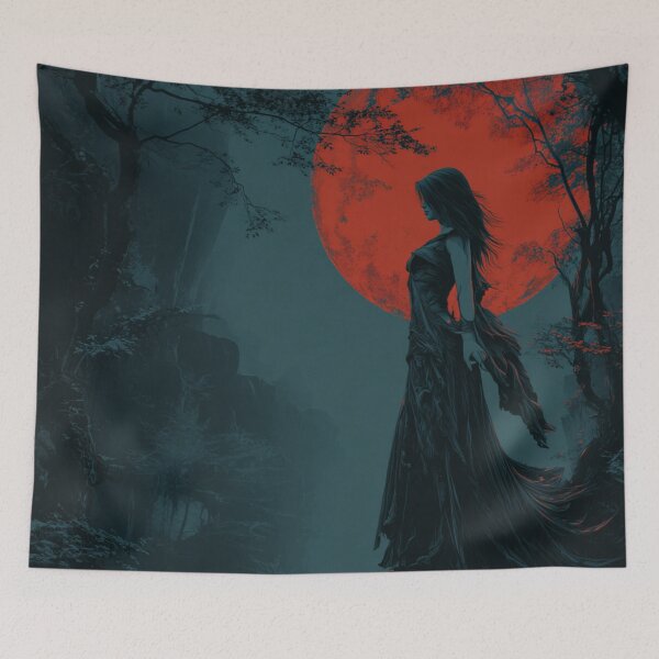 Item preview, Black Witch Sacred Lands Red Moon Art designed and sold by GrinGalore.