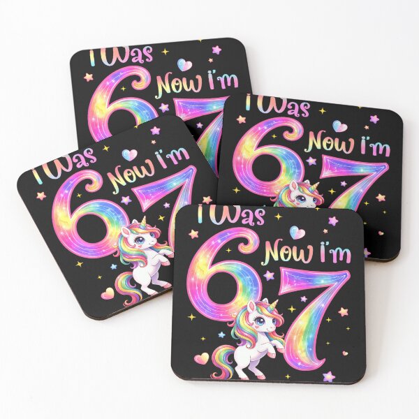 Item preview, I Was 6 Now Im 7 Cute Rainbow Unicorn 7th Birthday Girl designed and sold by PhocoNibict.