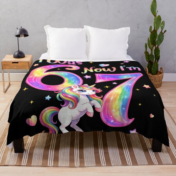 Item preview, I Was 6 Now Im 7 Cute Rainbow Unicorn 7th Birthday Girl designed and sold by PhocoNibict.