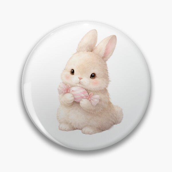 Item preview, Shabby Chic Bunny with Pink Candy - Cute Vintage Aesthetic Rabbit Art designed and sold by lovelistivkaa.