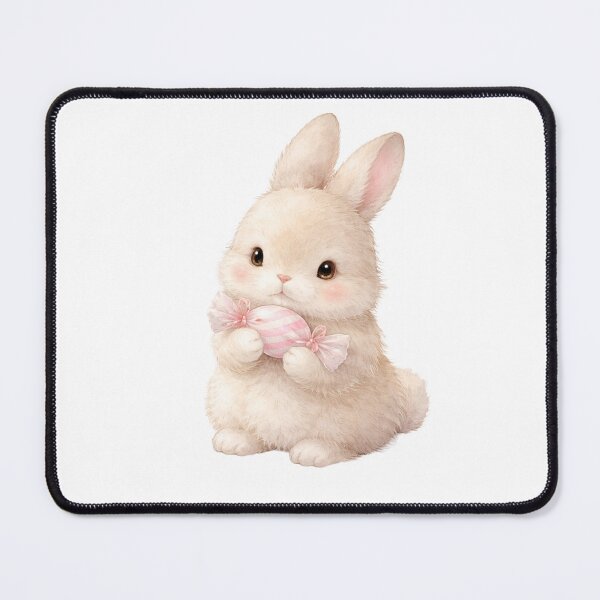 Item preview, Shabby Chic Bunny with Pink Candy - Cute Vintage Aesthetic Rabbit Art designed and sold by lovelistivkaa.