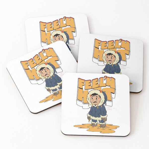 Item preview, "Feel'n Hot" & "Might Melt Later" - Quirky Melting Parka Kid Retro Cartoon Graphic designed and sold by KUMPRADA.