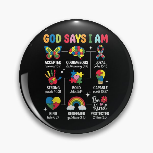 Item preview, God Says I Am Accepted Strong Courageous Autism Awareness Christian Faith designed and sold by PhocoNibict.