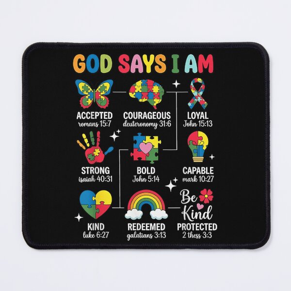Item preview, God Says I Am Accepted Strong Courageous Autism Awareness Christian Faith designed and sold by PhocoNibict.