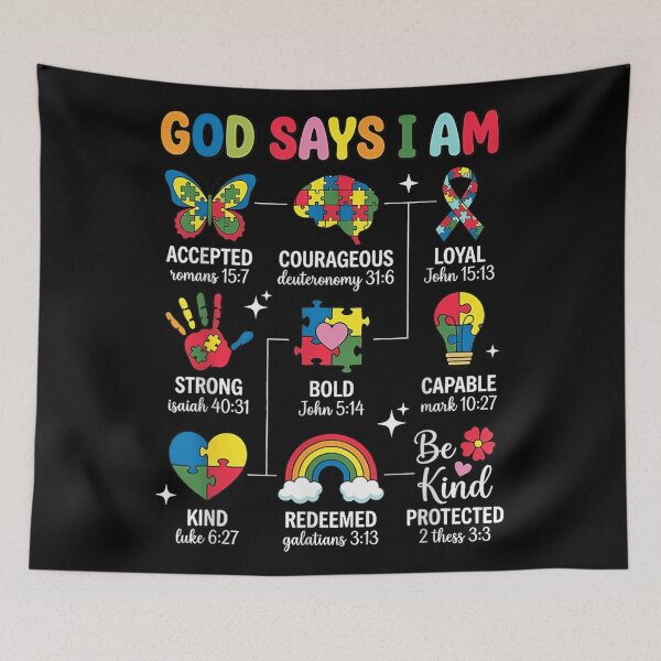 Item preview, God Says I Am Accepted Strong Courageous Autism Awareness Christian Faith designed and sold by PhocoNibict.