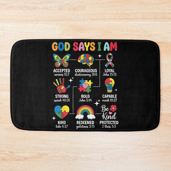 Item preview, God Says I Am Accepted Strong Courageous Autism Awareness Christian Faith designed and sold by PhocoNibict.