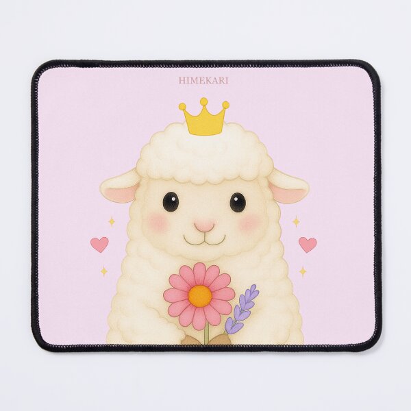 Item preview, Fluffy Sheep with Flowers (UP ver.) – Solid Pink designed and sold by HIMEKARI.