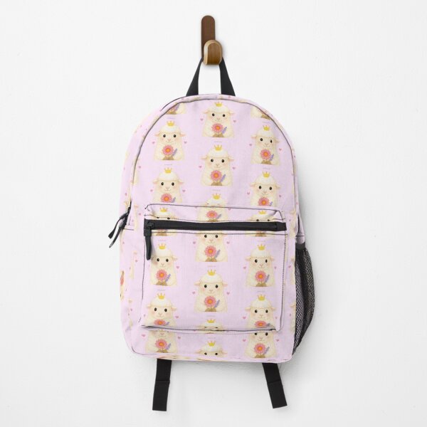 Item preview, Fluffy Sheep with Flowers (UP ver.) – Solid Pink designed and sold by HIMEKARI.