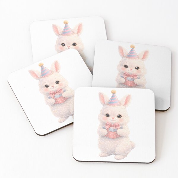 Item preview, Cute Birthday Bunny with Gift - Kawaii Party Rabbit Art designed and sold by lovelistivkaa.