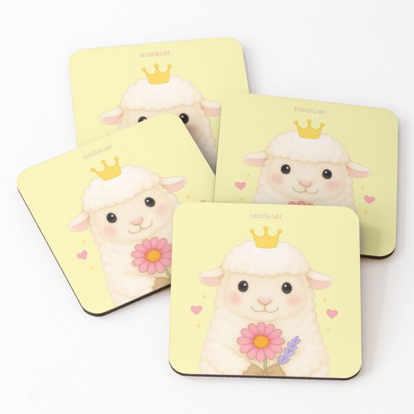 Item preview, Fluffy Sheep with Flowers (UP ver.) – Solid Cream designed and sold by HIMEKARI.