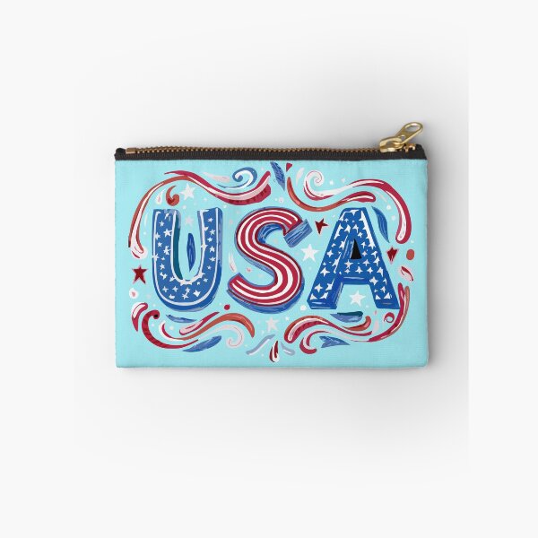 Item preview, USA in custom text with patriotic colors and accents. designed and sold by Art-Horizon.