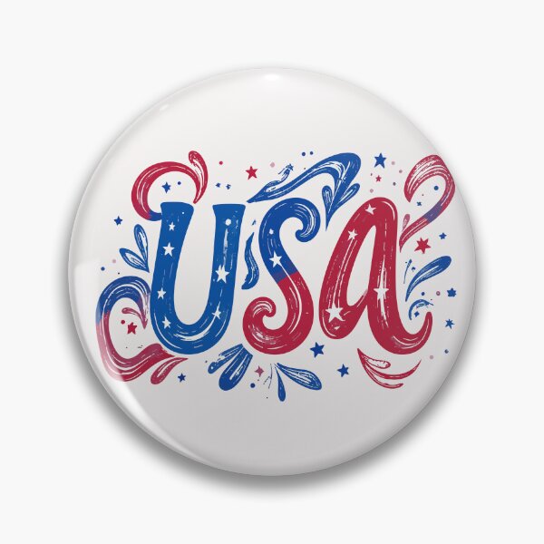 Item preview, USA in custom text with patriotic colors and accents. designed and sold by Art-Horizon.