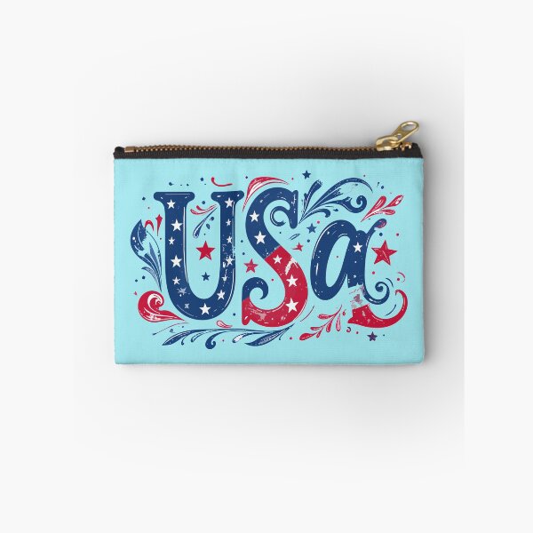 Item preview, USA in custom text with patriotic colors and accents. designed and sold by Art-Horizon.