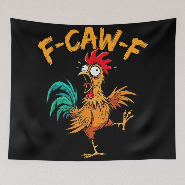 Item preview, Funny Screaming Chicken F-CAW-F Sarcastic Rooster Morning Coffee Humor Meme designed and sold by ObukiLantara.