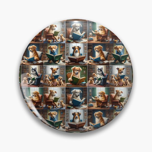 Item preview, Cute Dogs Reading Books | Funny Book Lover Dog Illustration | Cozy Library Puppy Art designed and sold by SheetalMourya.