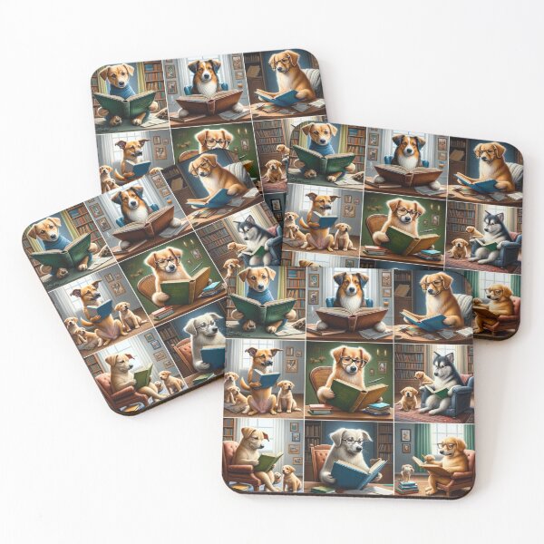 Item preview, Cute Dogs Reading Books | Funny Book Lover Dog Illustration | Cozy Library Puppy Art designed and sold by SheetalMourya.