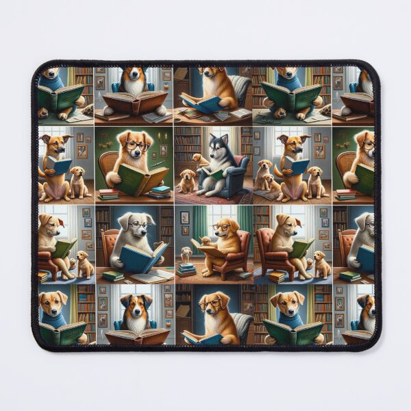 Item preview, Cute Dogs Reading Books | Funny Book Lover Dog Illustration | Cozy Library Puppy Art designed and sold by SheetalMourya.