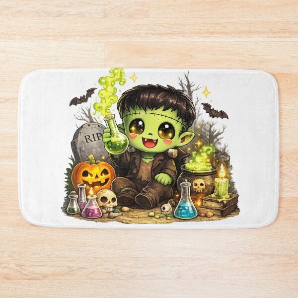 Item preview, Cute Spooky Frankenstein Halloween Kawaii designed and sold by redsharkuk.