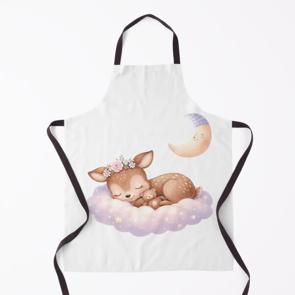 Item preview, Sleeping Fawn on Starry Cloud with Moon and Teddy Bear designed and sold by lovelistivkaa.