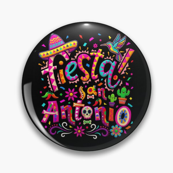 Item preview, Colorful Fiesta San Antonio Texas Mexican Party Typography With Sombrero Cactus designed and sold by ObukiLantara.