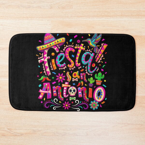 Item preview, Colorful Fiesta San Antonio Texas Mexican Party Typography With Sombrero Cactus designed and sold by ObukiLantara.