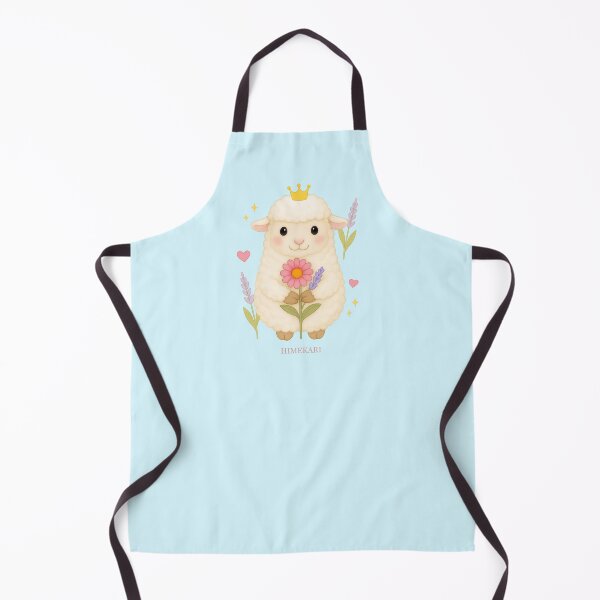 Item preview, Fluffy Sheep with Flowers - Solid Blue designed and sold by HIMEKARI.